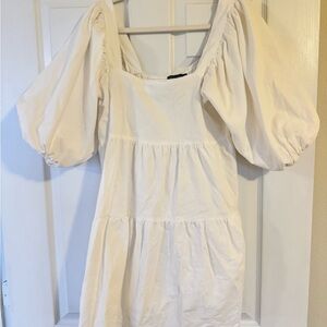 Cream Puff Sleeve Dress